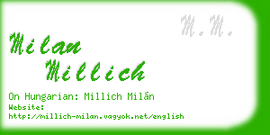milan millich business card